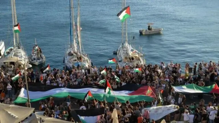 La Flotilla de la Libertad que lleva alimentos y medicamentos a Palestina, denuncia que Israel secuestro a «cientos de voluntarios»