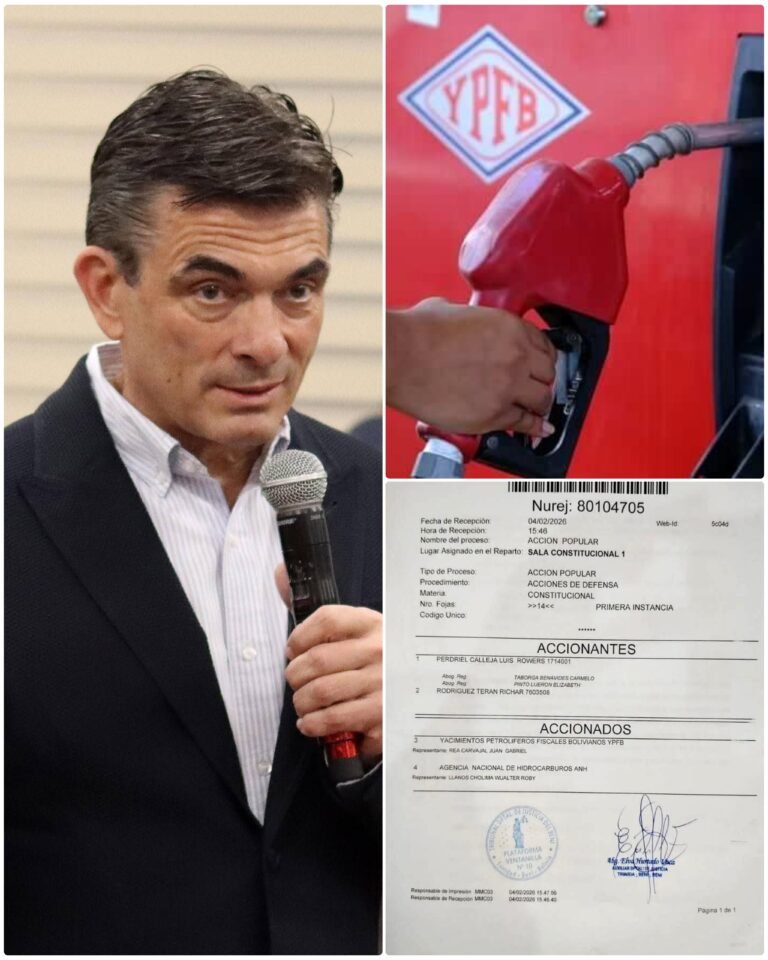 Interponen demandada constitucional contra el Gobierno de Rodrigo Paz por MALA CALIDAD de la gasolina